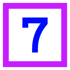 Number Seven Square Icon from Sharp Neon Set