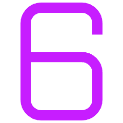 Number Six Icon from Sharp Neon Set