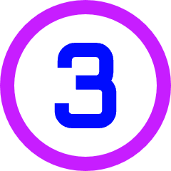 Number Three Circle Icon from Sharp Neon Set