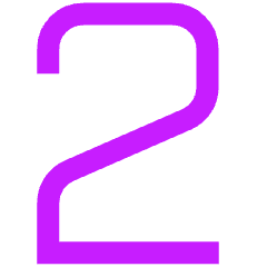 Number Two Icon from Sharp Neon Set
