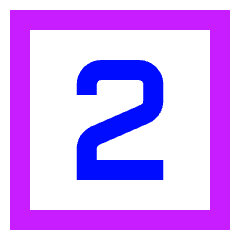 Number Two Square Icon from Sharp Neon Set
