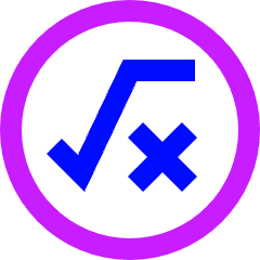 Square Root X Circle Icon from Sharp Neon Set