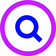 Magnifying Glass Circle Icon from Sharp Neon Set