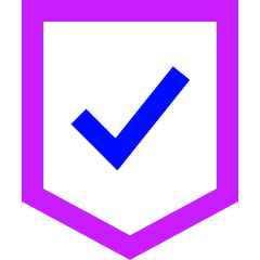 Shield Check Icon from Sharp Neon Set