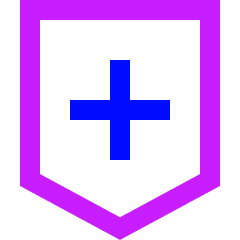 Shield Cross Icon from Sharp Neon Set