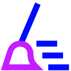 Clean Broom Wipe Icon from Sharp Neon Set