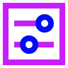 Horizontal Slider Square Icon from Sharp Neon Set