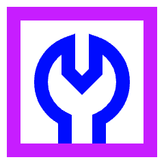 Wrench Square Icon from Sharp Neon Set