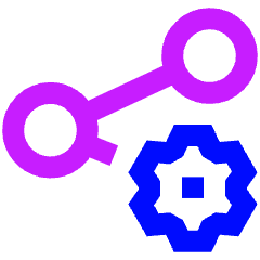 Share Setting Gear Icon from Sharp Neon Set