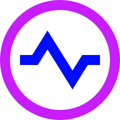 Wave Signal Circle Icon from Sharp Neon Set