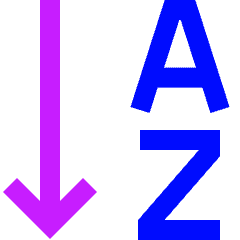 Ascending Alphabetical Order Icon from Sharp Neon Set
