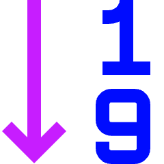 Ascending Number Order Icon from Sharp Neon Set