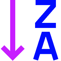 Descending Alphabetical Order Icon from Sharp Neon Set