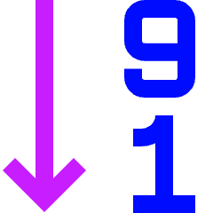 Descending Number Order Icon from Sharp Neon Set