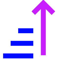 Sort Ascending Icon from Sharp Neon Set