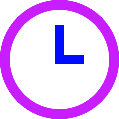 Circle Clock Icon from Sharp Neon Set