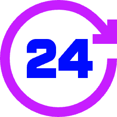 Clock 24 Hours Icon from Sharp Neon Set