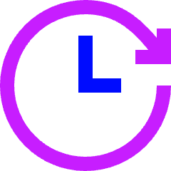 Fastforward Clock Icon from Sharp Neon Set