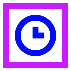 Square Clock Icon from Sharp Neon Set