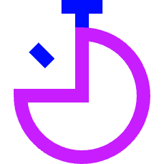 Stopwatch Three Quarter Icon from Sharp Neon Set