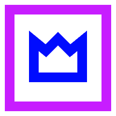 Crown Square Icon from Sharp Neon Set