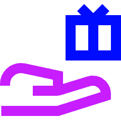 Give Gift Icon from Sharp Neon Set