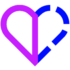 Half Heart Icon from Sharp Neon Set