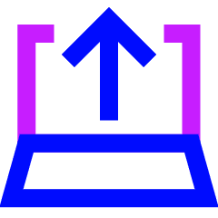 Upload Laptop Icon from Sharp Neon Set