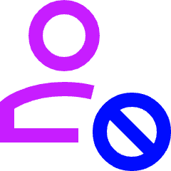 User Block Remove Icon from Sharp Neon Set