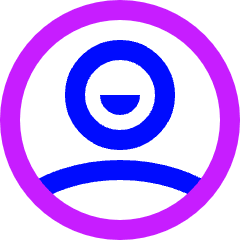 User Circle Avatar Happy Icon from Sharp Neon Set