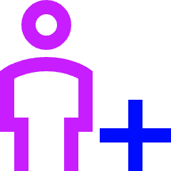 User Full Body Add Plus Icon from Sharp Neon Set
