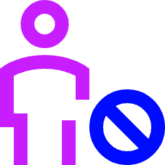User Full Body Block Remove Icon from Sharp Neon Set