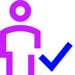 User Full Body Check Validate Icon from Sharp Neon Set