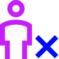 User Full Body Delete Cross Icon from Sharp Neon Set