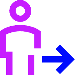 User Full Body Following Icon from Sharp Neon Set