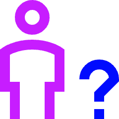 User Full Body Question Query Icon from Sharp Neon Set