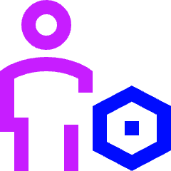 User Full Body Setting Bolt Nut Icon from Sharp Neon Set