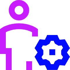 User Full Body Setting Gear Icon from Sharp Neon Set