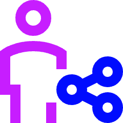 User Full Body Share Icon from Sharp Neon Set