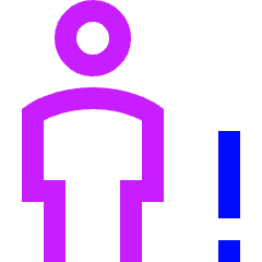 User Full Body Warning Icon from Sharp Neon Set