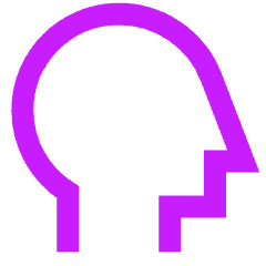 User Head Side Icon from Sharp Neon Set