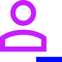 User Remove Subtract Icon from Sharp Neon Set