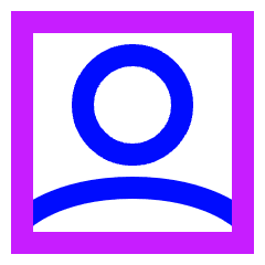 User Square Single Icon from Sharp Neon Set