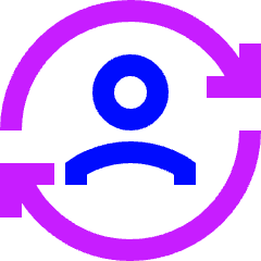 User Sync Online In Person Icon from Sharp Neon Set