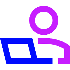 User Work Laptop Icon from Sharp Neon Set