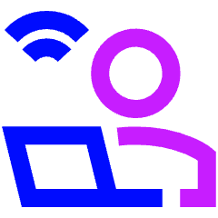 User Work Laptop Wifi Icon from Sharp Neon Set