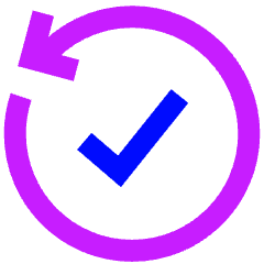 Check Backward Icon from Sharp Neon Set