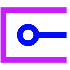 Square Cap Icon from Sharp Neon Set
