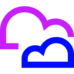 Double Cloud Icon from Sharp Neon Set