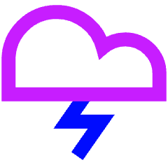 Lightning Cloud Icon from Sharp Neon Set